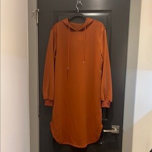 Rust Orange Hoodie Dress